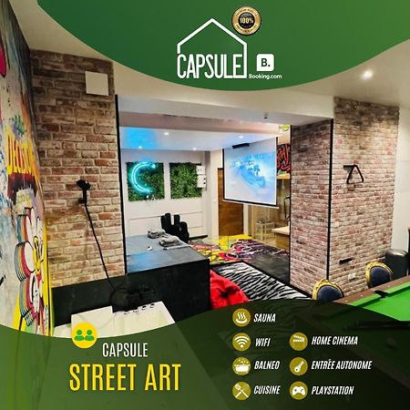 Capsule Street Art - Sauna- Jacuzzi - Playstation 5 - Billard - Netflix - Home Cinema - Terrasse Douai Bagian luar foto